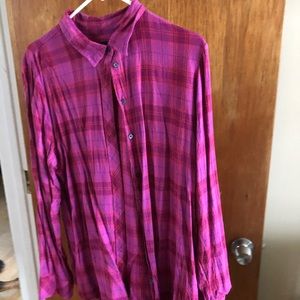 XL pink plaid flannel from Banana Republic